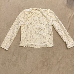 O C Order Plus Lace cream Blouse  sz XL